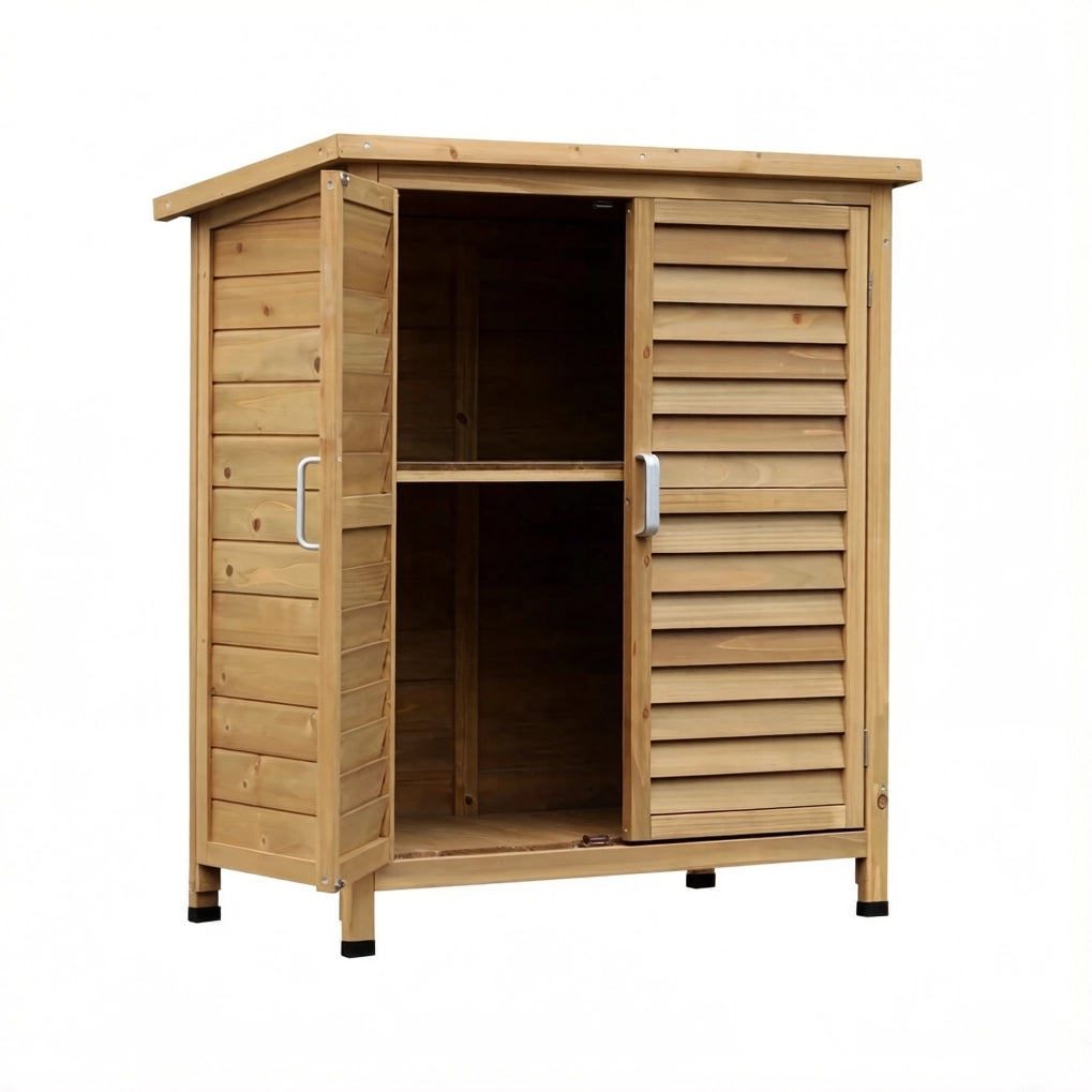 Armadio da esterno 87x46;5x96;5 cm giallo in legno con 2 ante