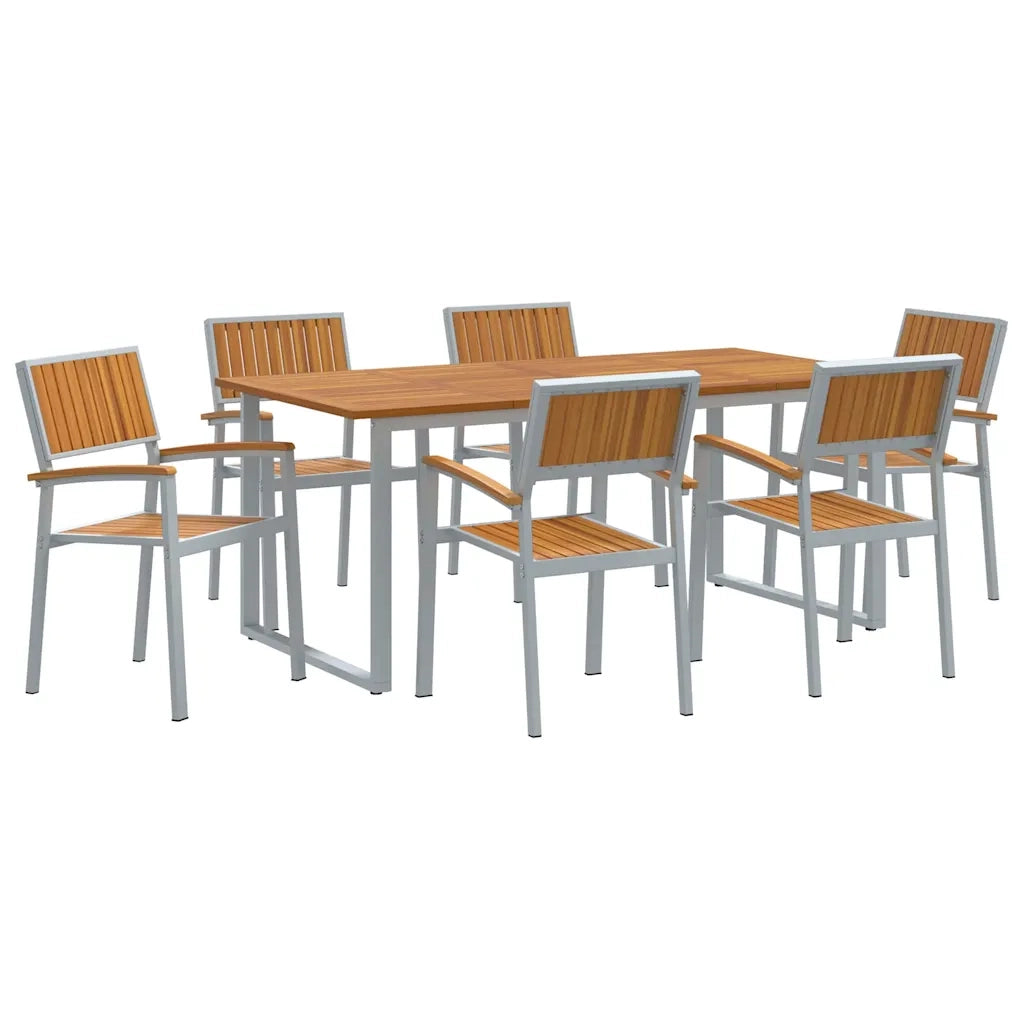 Set da Pranzo per Giardino 7 pcs Grigio 3284356
