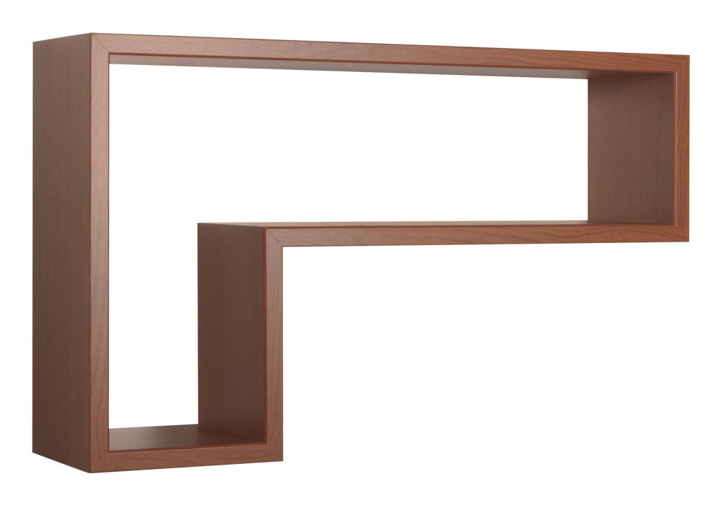 Mensola da Parete a Forma di L 61x37x15,5 cm in Fibra di Legno Lettera Ciliegio