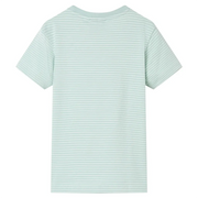 Maglietta da Bambino con Strisce Menta Chiaro 116 12571