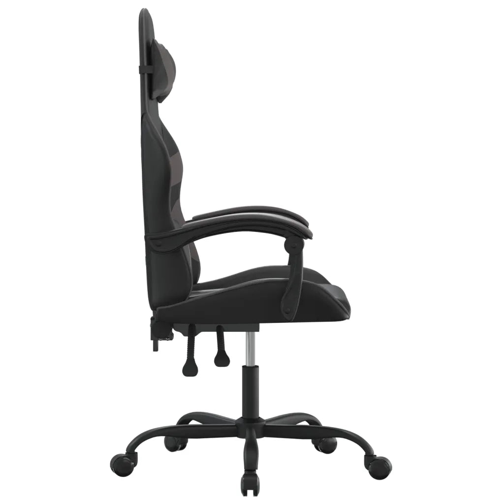 Sedia da Gaming Girevole Nera e Grigia in Similpelle cod mxl 70111