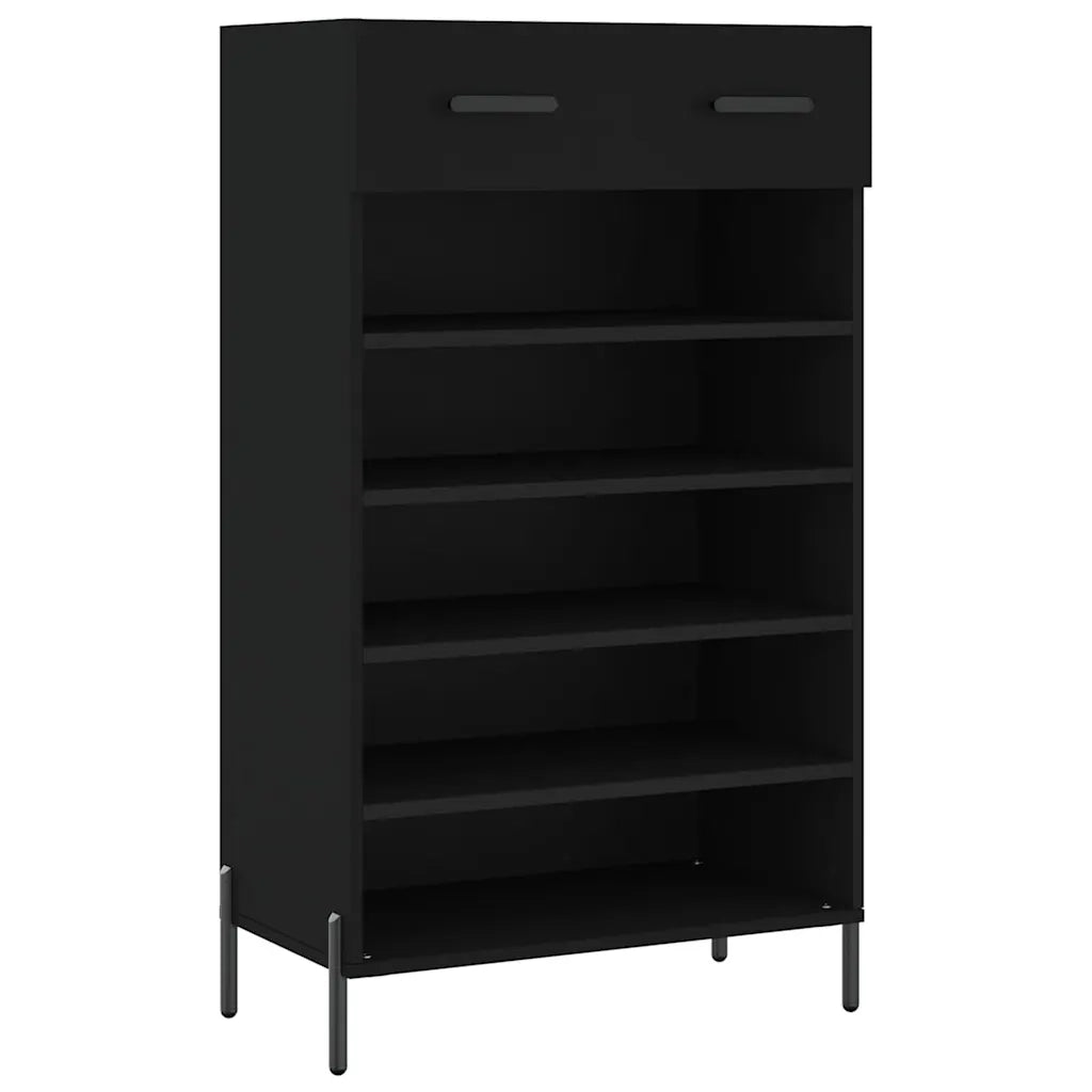 Scarpiera | Mobile per scarpe Nera 60x35x105 cm in Legno Multistrato