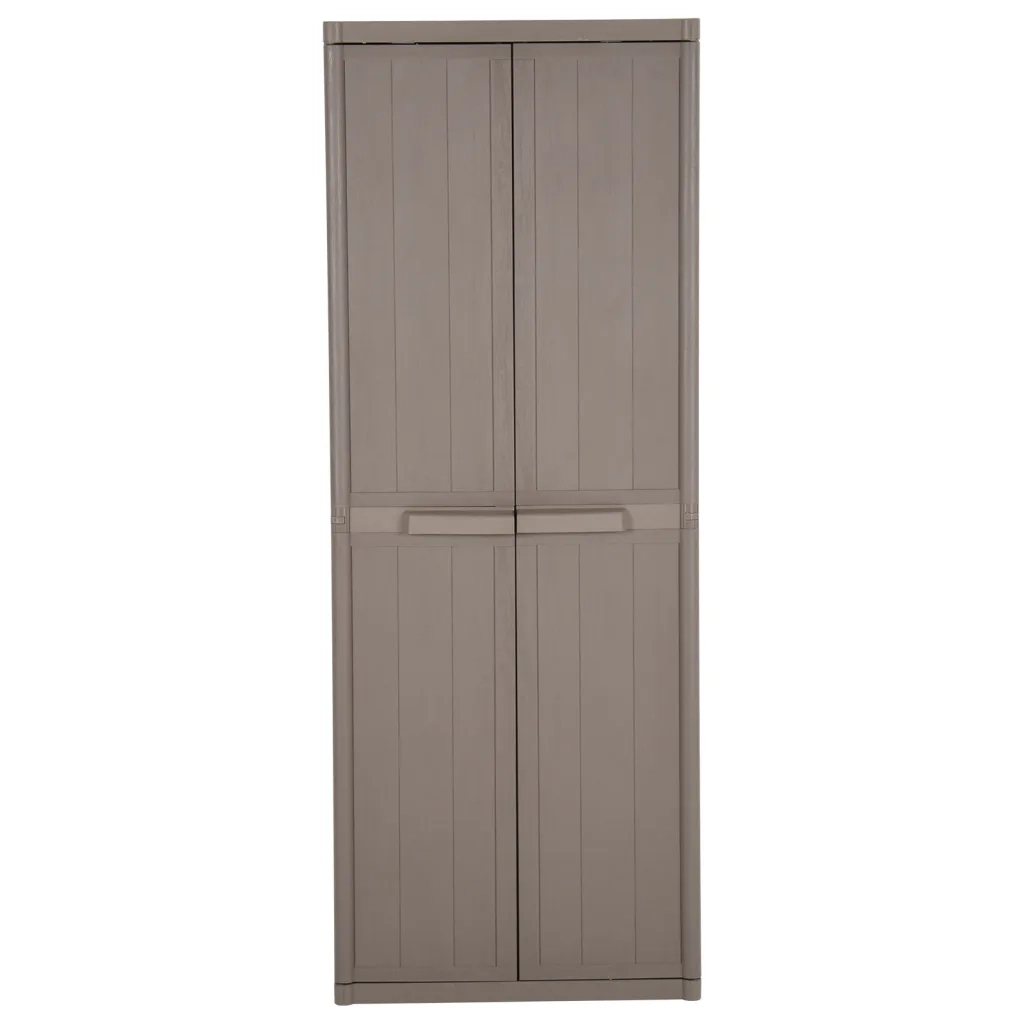 Armadio da Giardino Marrone 65x45x172 cm in PP Aspetto Legno 151240