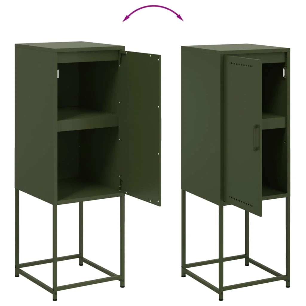 Buffet credenza cassettiera armadio mobile contenitore organizer per cucina soggiorno salotto verde oliva 36 x 39 x 107 cm acciaio verde 02_0036573