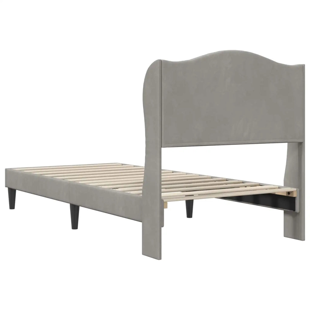 Struttura del letto Grigio Chiaro 100 x 200 cm Velluto 42027899