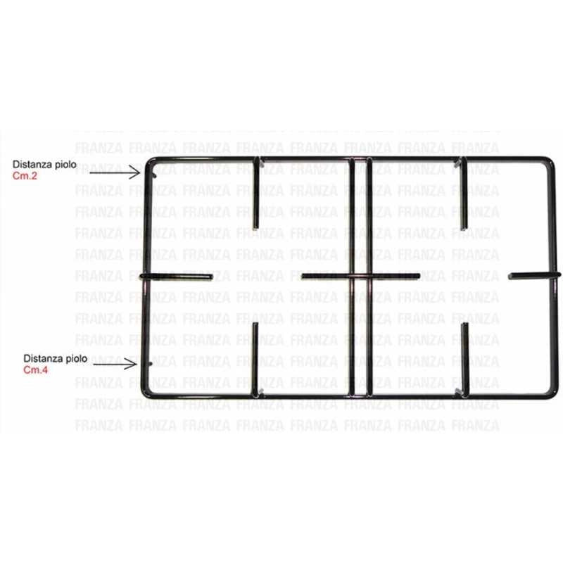 GRIGLIA 2 FUOCHI 455X268 CUCINA REX ZANUSSI ZOPPAS NERA SMALTATA 2 PIOLI - Electrolux Rex Aeg Zoppas