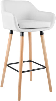 Sgabello Grant in pelle sintetica bianco