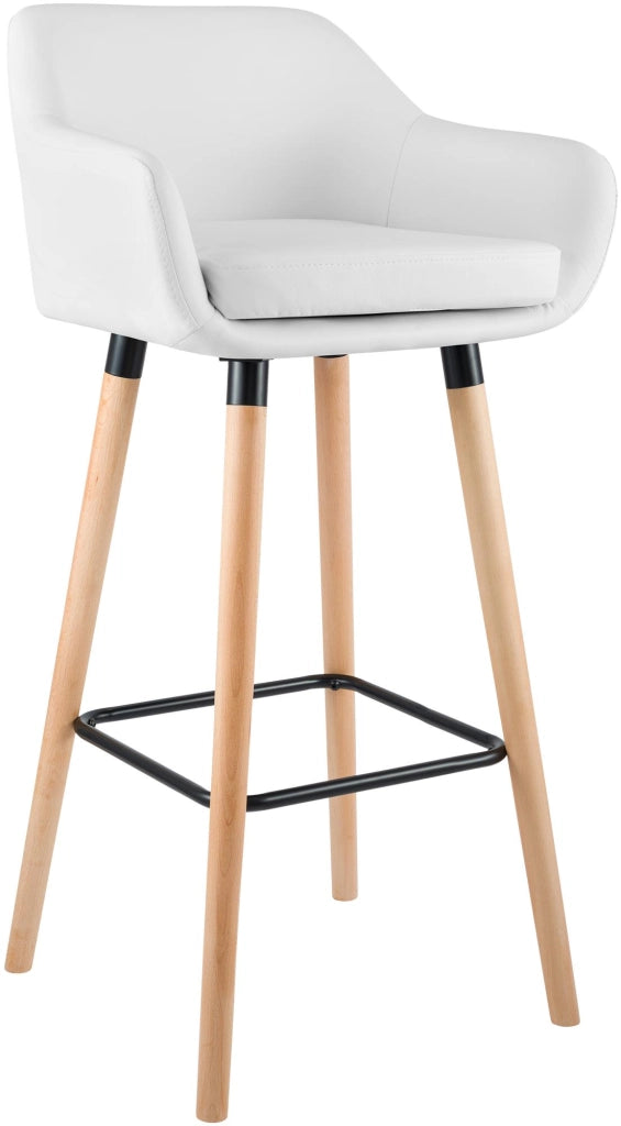 Sgabello Grant in pelle sintetica bianco