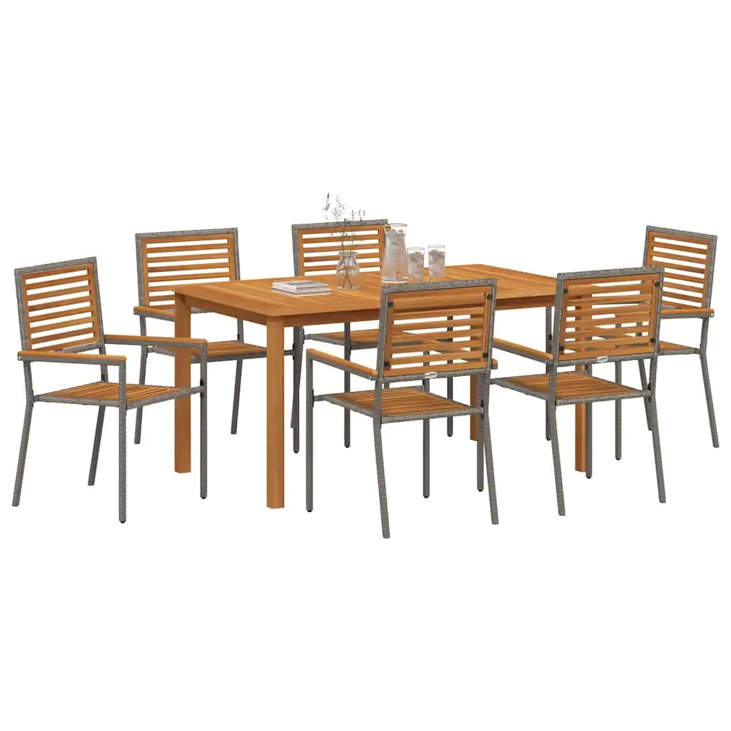 Set da Pranzo per Giardino 7 pcs Grigio 3365521