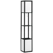 Lampada da terra con mensola ¨C Zephmum ¨C Nero e Bianco 26x26x156 cm
