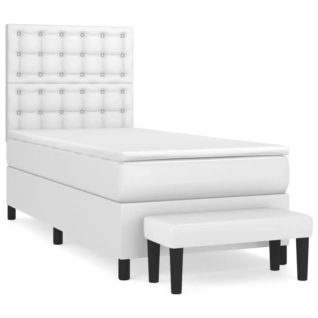 Giroletto a Molle con Materasso Bianco 100x200 cm in Similpelle 3137648