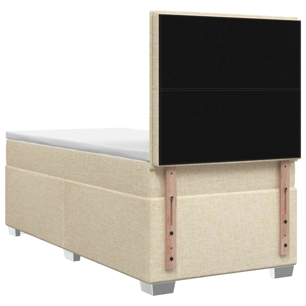 Letto box spring con materasso Crema 100 x 200 cm Tessuto 3453337