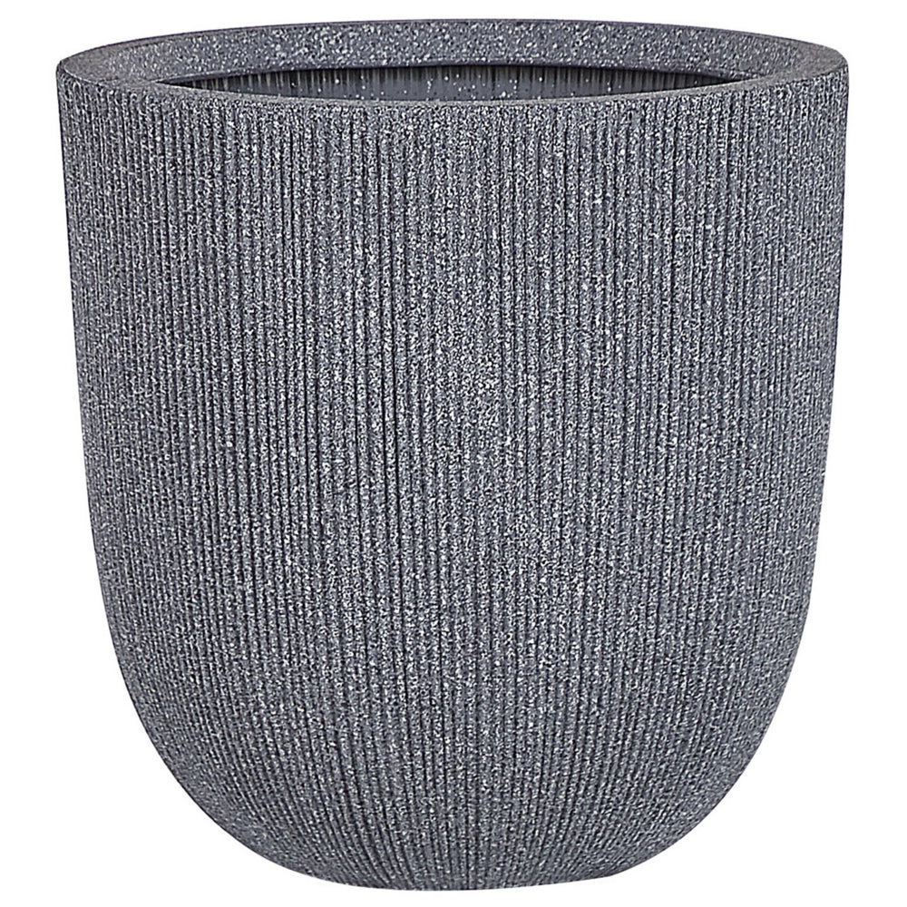 Vaso per fiori Fioriera alta in poliresina grigia 48 x ø 44 cm Accessori per decorazioni per interni e interni moderni e minimalisti