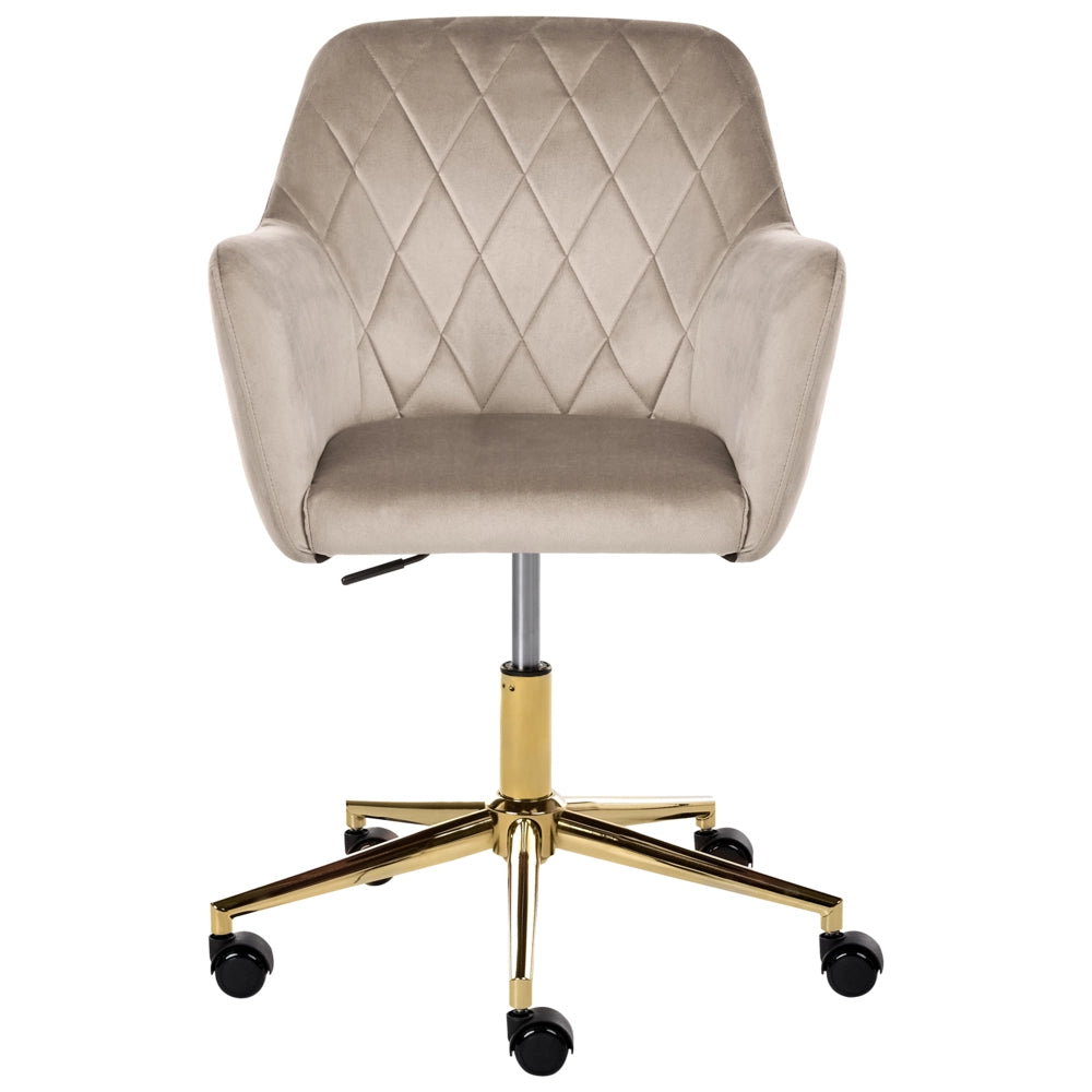 Sedia da ufficio in velluto color tortora seduta regolabile girevole stile moderno per ufficio domestico