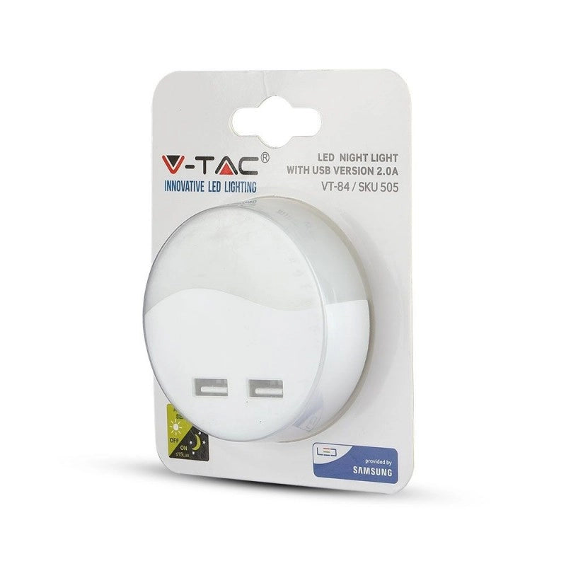 Luce notturna a LED con USB Round 3000k