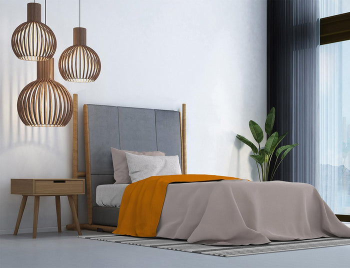 Set Lenzuola Singolo Sopra Sotto e Federe in Cotone Zucca