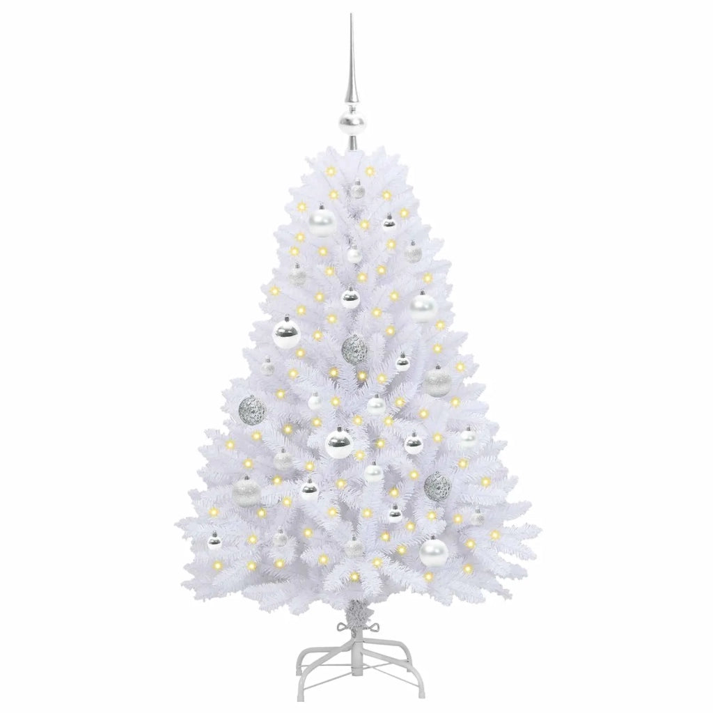 Albero di Natale | Decorazioni natalizie Artificiale con Rami Pieghevoli Bianco 120 cm