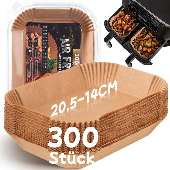 300 fogli di carta per forno aeree con doppia camera, 20,5 x 14 CM carta per forno aeree compatibile con AF300EU, AF400EU, AF400EUCP e altri forni aeree a doppia zona