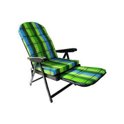 Metal F.A.R. S79RON Rodi Sedia Sdraio da Giardino Pieghevole con Poggiapiedi e Cuscino Struttura in Ferro colore Verde