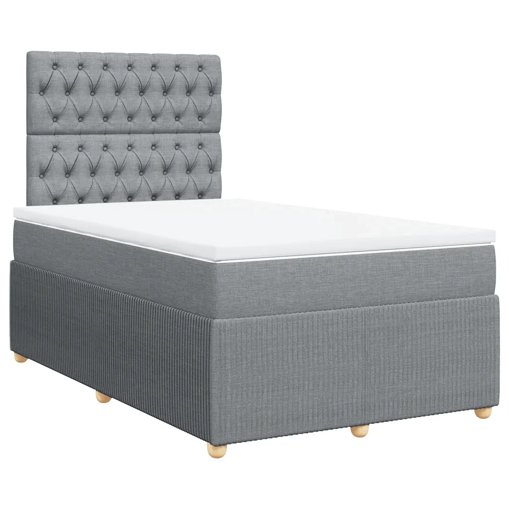 Giroletto a Molle con Materasso Grigio Chiaro 120x200cm Tessuto 3292030