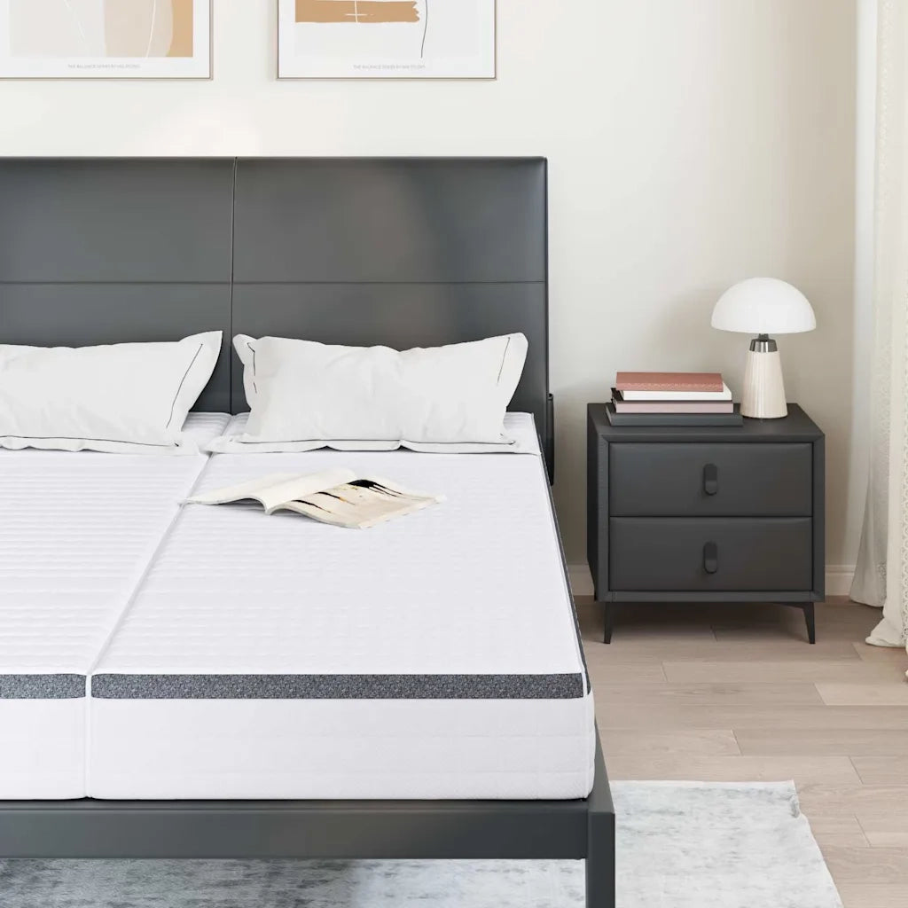 Materasso 2 pz-Set di 2 Materasso Bianco e Grigio 70 x 190 cm Molla Bonell