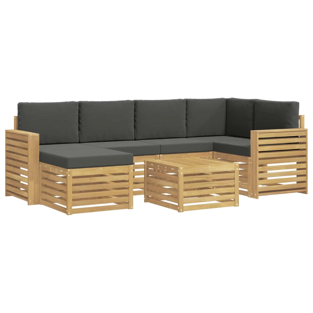 Set di divani da esterno 7 pcs Bianco e Antracite Poliestere 3392162