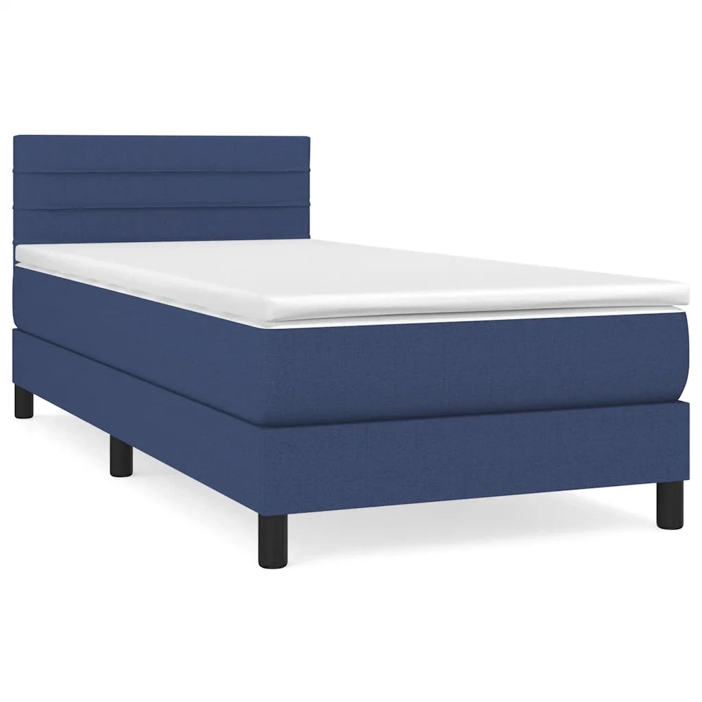 Giroletto a Molle con Materasso-Struttura Letto Blu 90x190 cm in Tessuto 474482