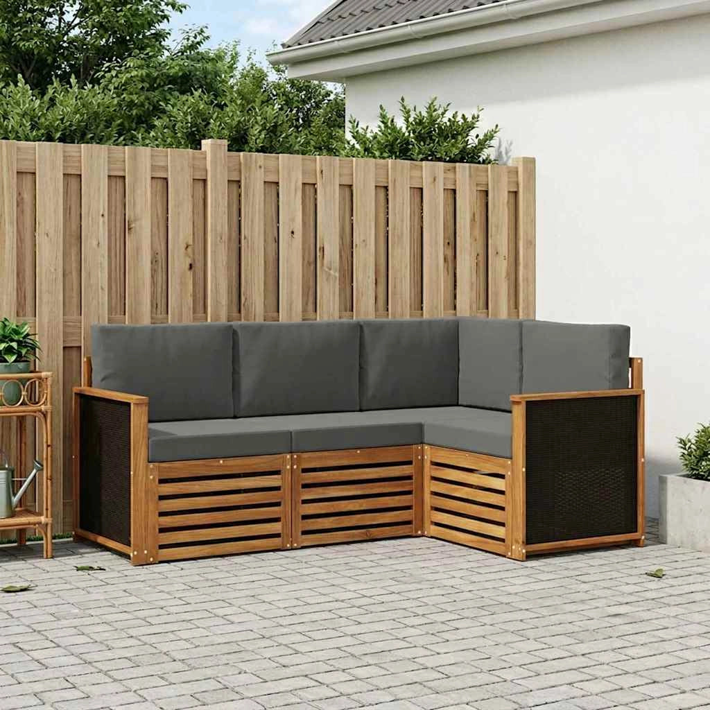 Set di divani da esterno 4 pz Poliestere 3384283
