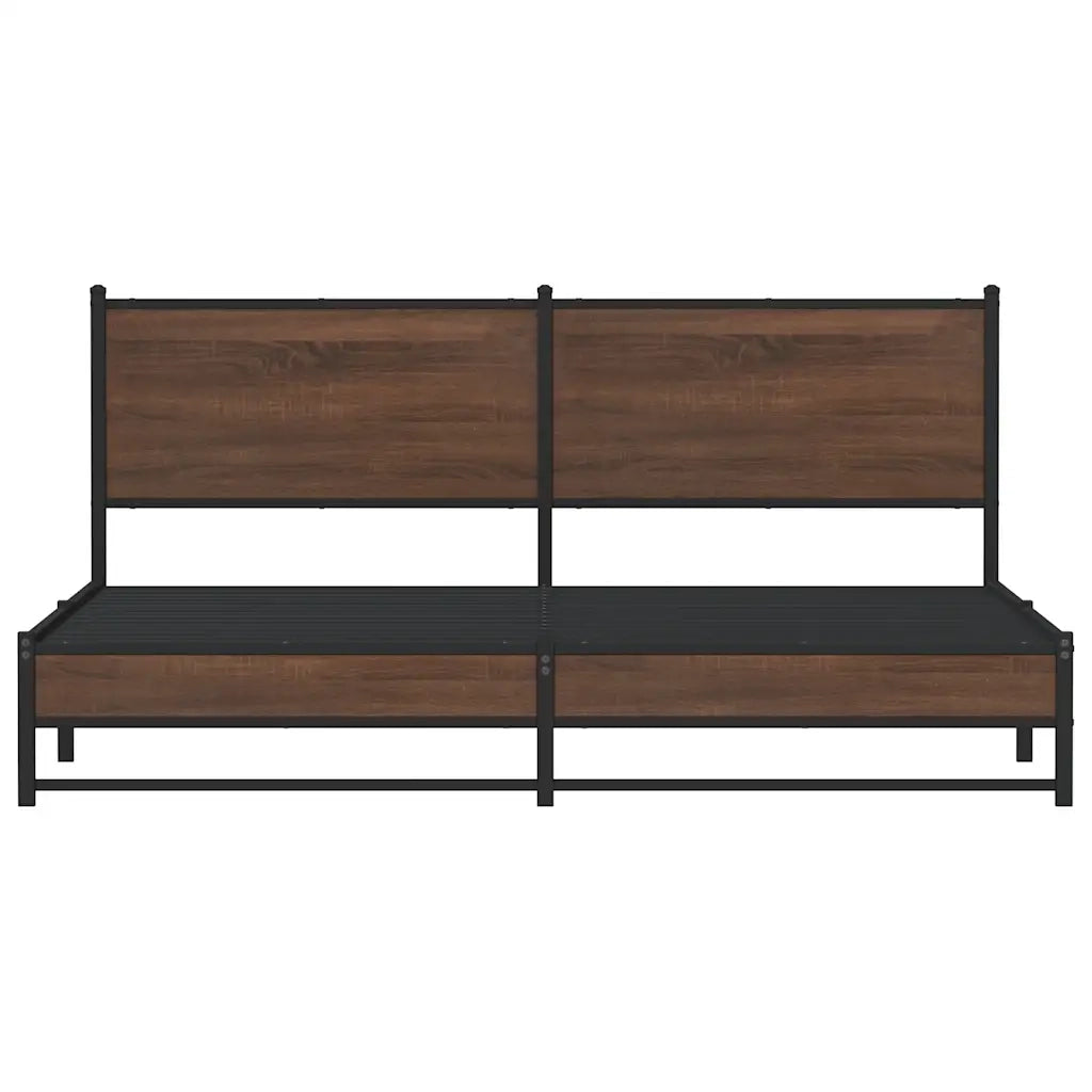 Giroletto senza Materasso in Metallo-Struttura Letto Rovere Marrone 180x200 cm 425319