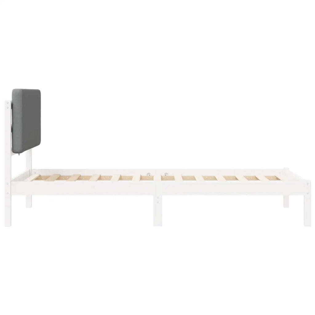 Letto con Testiera Rivestita Grigio chiaro 100 x 200 cm