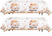Tavolo da pranzo con tema caffè - 2 pezzi - 274x137 cm - Plastica - Feste di compleanno - Feste di benvenuto per bambini - Decorazione - Tovaglia da tavolo
