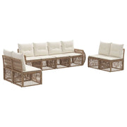 Set Divano da Giardino 8 pcs Beige e Bianco Crema polyrattan 3435393