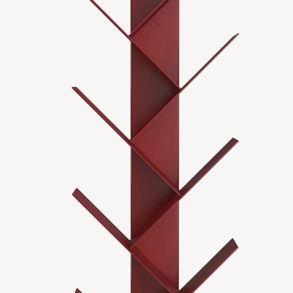 Libreria Eksjö a Forma di Albero Scaffale da Terra 150 x 39 x 39 cm - Rosso Opaco [en.casa]