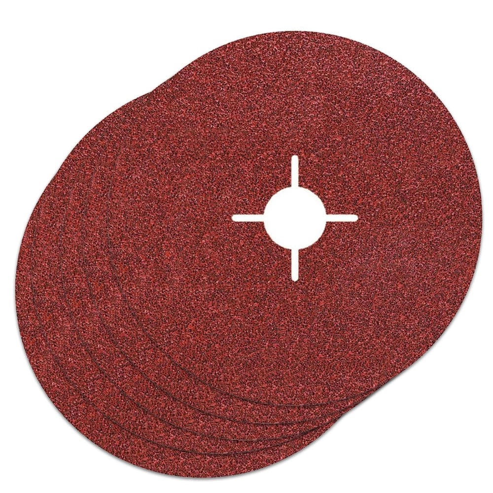 Dischi Abrasivi di Fibra per Metallo Ø 115 mm Smerigliatrice Wolfcraft 5 Pz Grana: 100