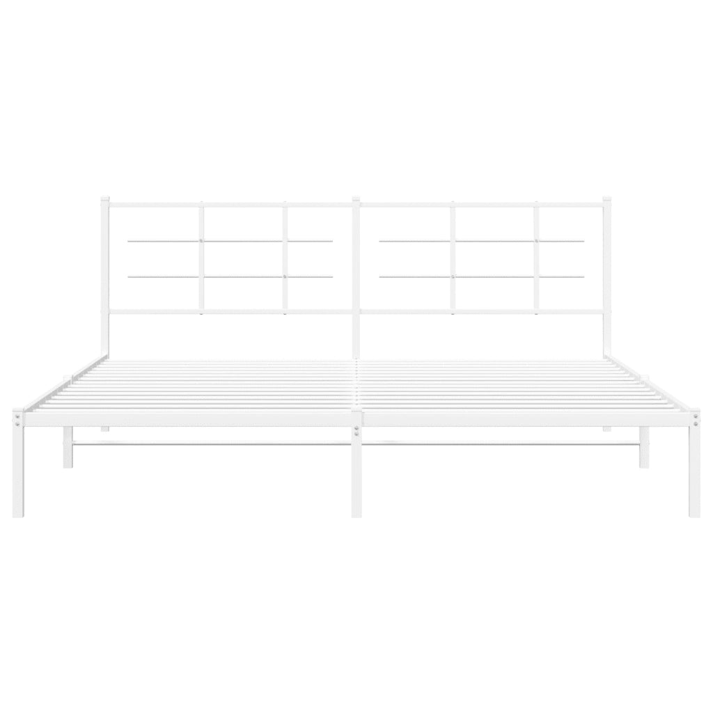 Giroletto con Testiera-Struttura Letto con testiera Metallo Bianco 193x203 cm 701043