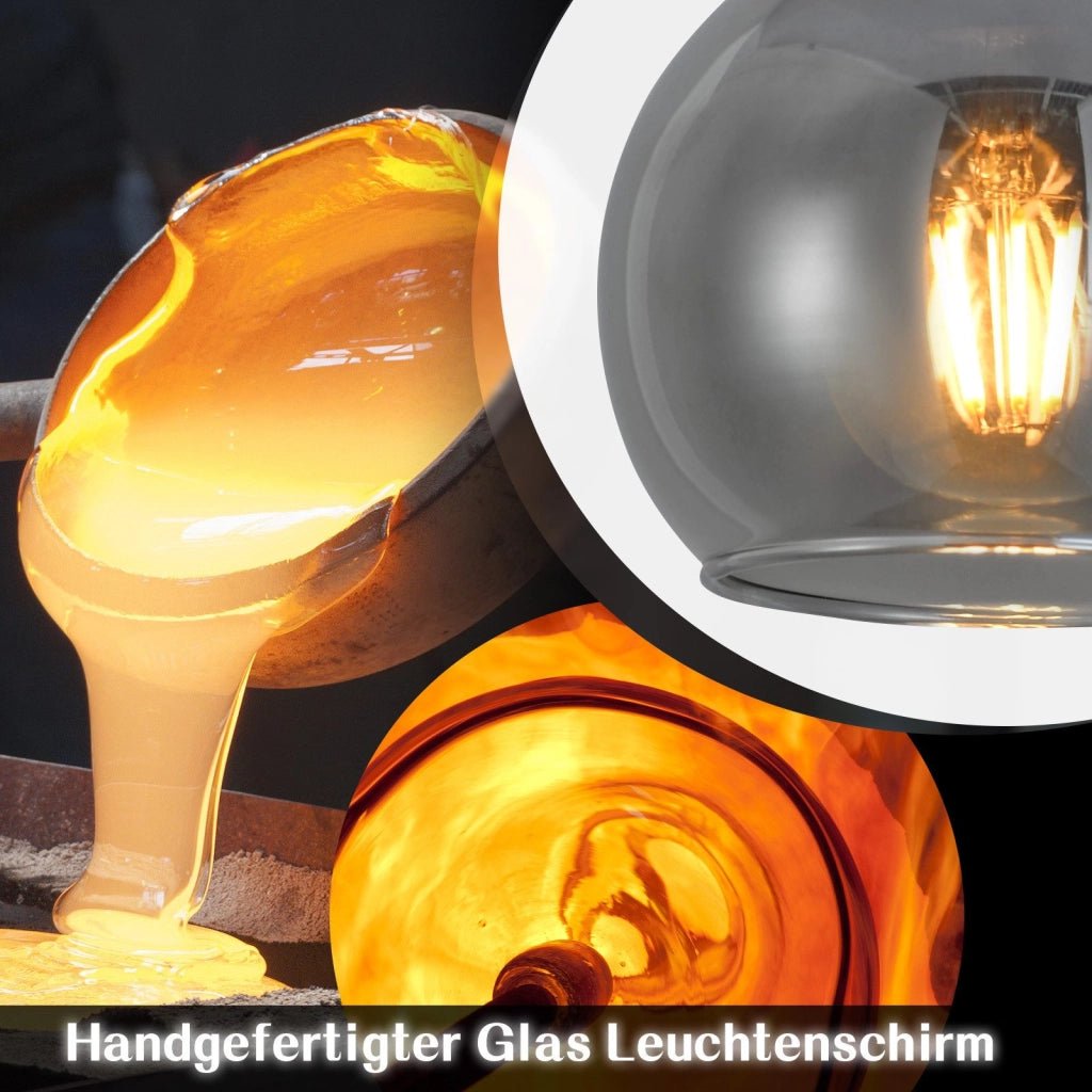 Lampada a sospensione ZMH da sala da pranzo a 3 fiamme E27 lampada a sospensione retr¨° in vetro camera da letto bar