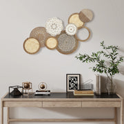 Decorazione murale in legno con dischi ¨C zephmum ¨C 83.8x44.5 cm legno naturale