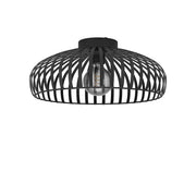 Plafoniera Minimal Mogano 3 Acciaio Nero 1 Luce E27