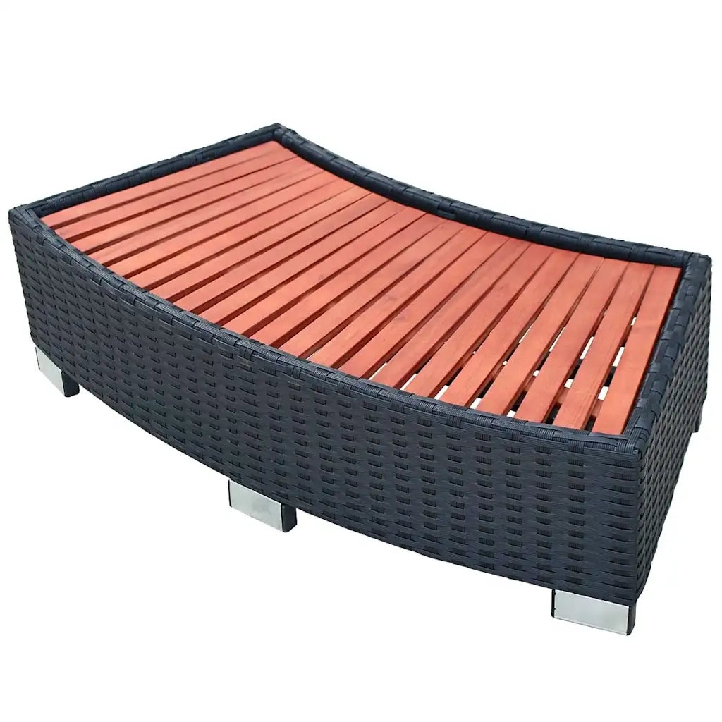 Scalino per Spa in Polyrattan 92x45x25 cm Nero CFW1393987