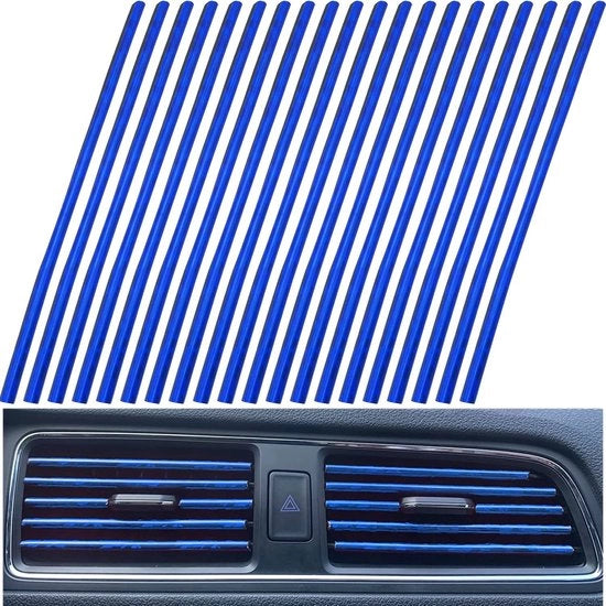 Decorative strips per auto - Decorative strips - Materiale iaciante azzurro ghiaccio - Per l'aspirazione e l'escapamento d'aria - Per progetti di fai da te - 20 pezzi