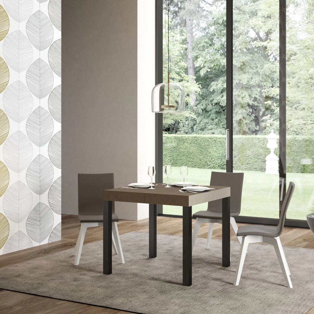 Tavolo allungabile 90x90/246 cm EveryX Premium tortora gambe antracite