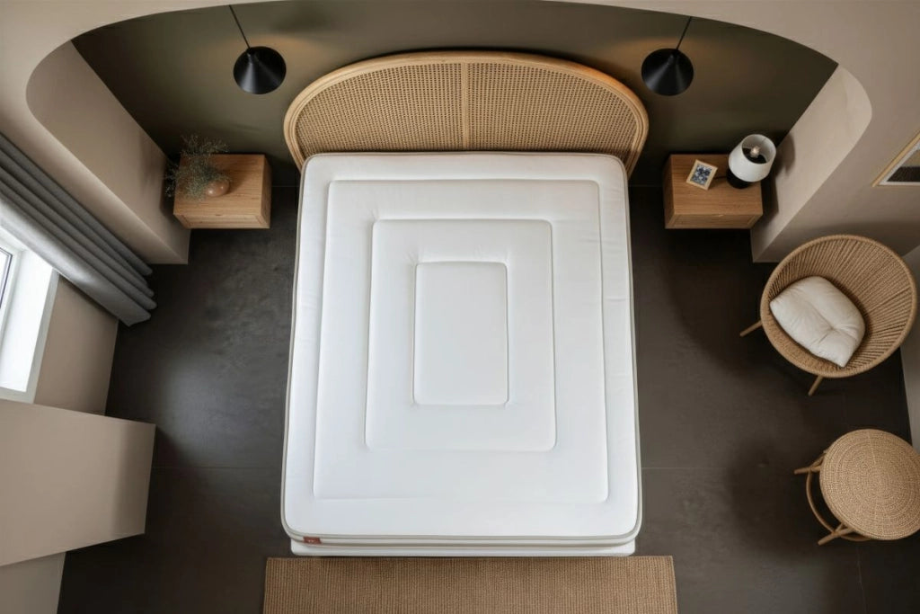 Pacchetto letto completo - Materasso 140x190cm + Box spring con doghe (kit) + 2 cuscini + Piumino - Le Raffiné