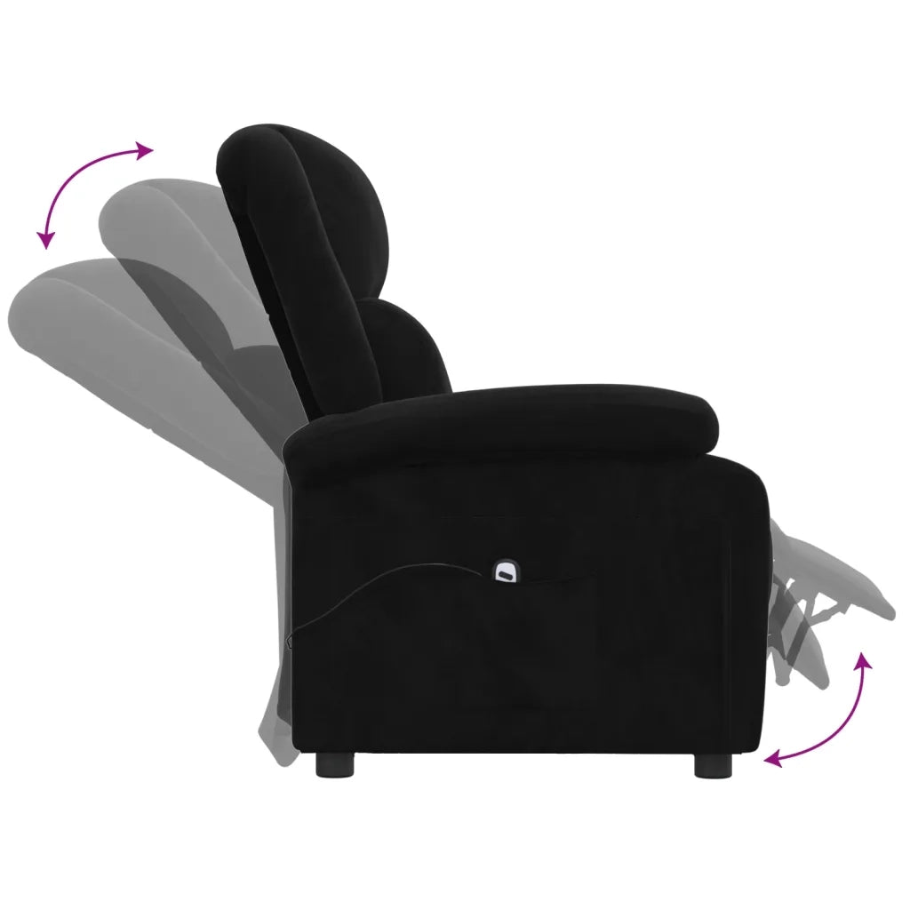 Poltrona | Sedia Relax Elettrica Reclinabile Nera in Tessuto