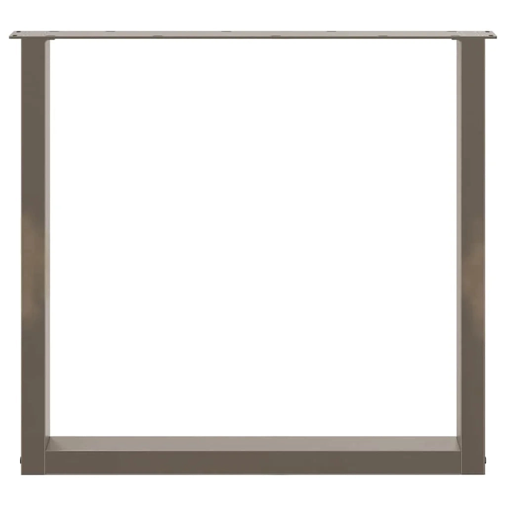 Set di 3 gambe per tavolo da pranzo a forma di U robuste e regolabili 90 x 73 cm in acciaio naturale 02_0057451