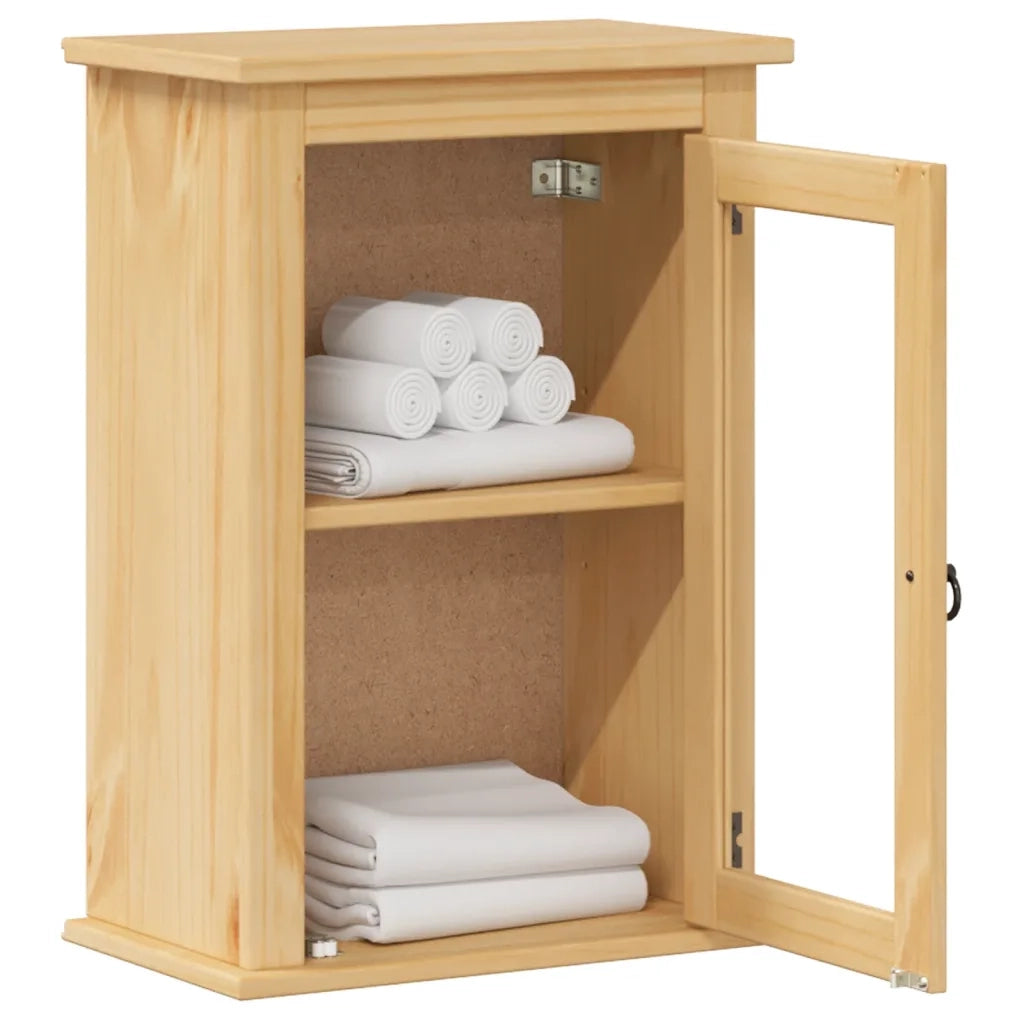 Mobile Bagno a Parete Corona 45x27x64,5cm Legno Massello Pino 4013401