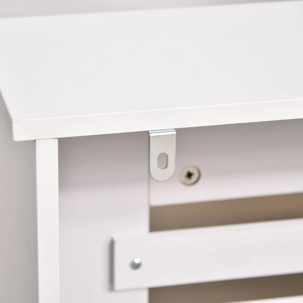Copritermosifone in Legno MDF Bianco 112x19x81 cm
