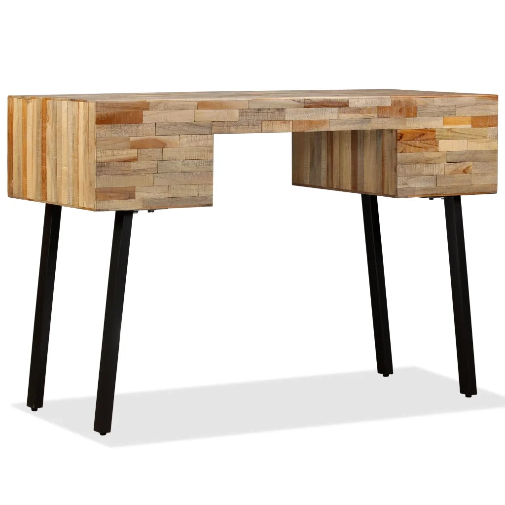 Scrivania in Legno Massello di Teak di Recupero 110x50x76 cm 245402