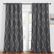 Set di tende di oscuramento isolanti termici da 2 pezzi - H 245 x B 140 cm - Stampato con foglia d'argento - Adatto per soggiorno - Tende termiche