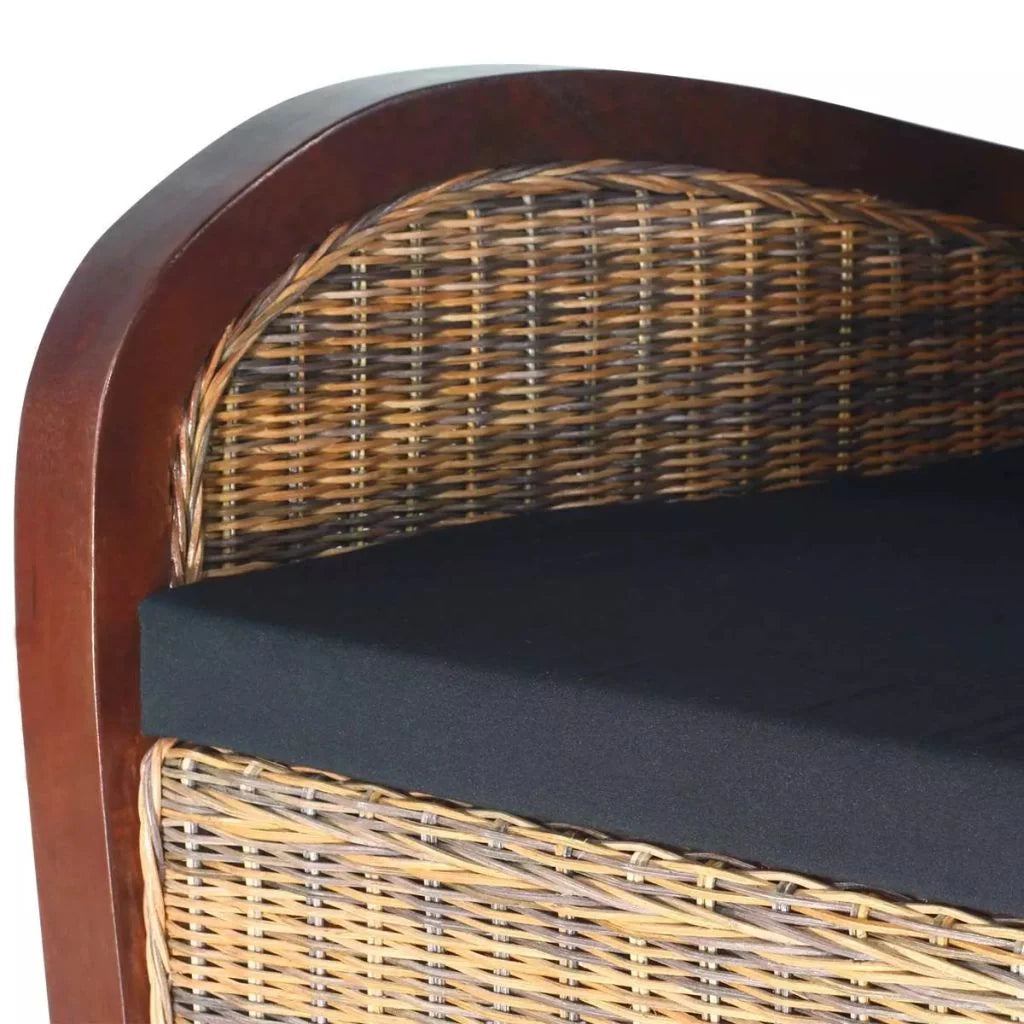 Poltrona sedia seduta lounge divano club di design soggiorno rattan intrecciato a mano marrone 1102077/3