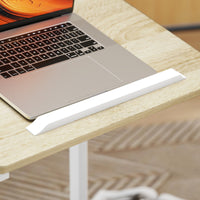 Tavolino da Lavoro Regolabile 55x36x62,5-82,5 cm con Piano Inclinabile in Legno e Metallo Bianco e Rovere